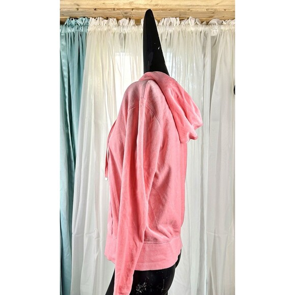 Victoria's Secret PINK Velour Soft Velvet Size Large Full Zip Hoodie Color Pink - Picture 4 of 14